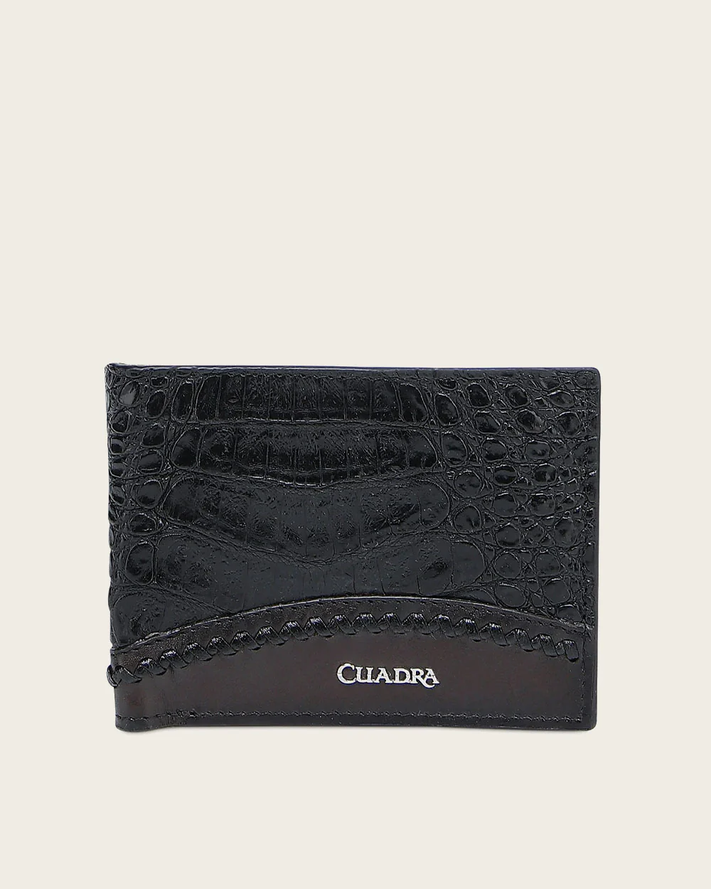 Woven Black Caiman Leather Wallet 9 Woven Black Caiman Leather Wallet