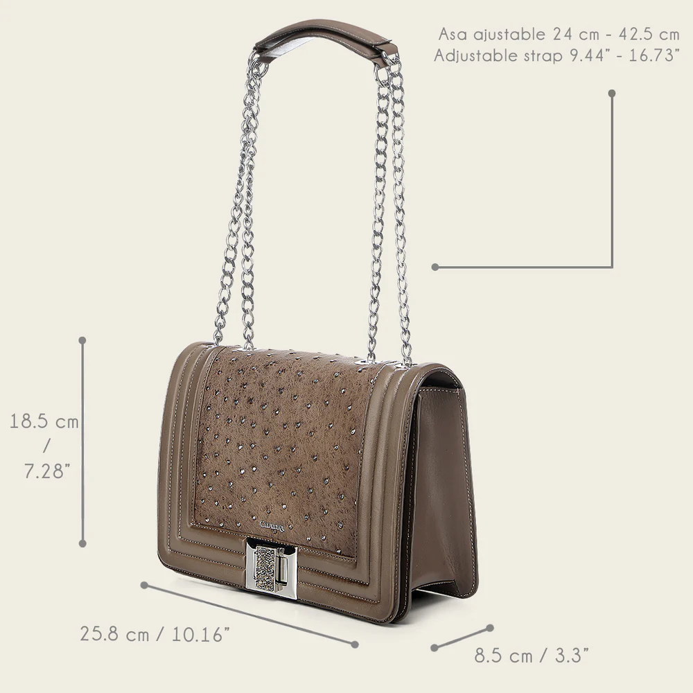 Genuine Ostrich Leather Shoulder Bag for Women 11 Genuine Ostrich Leather Shoulder Bag for Women