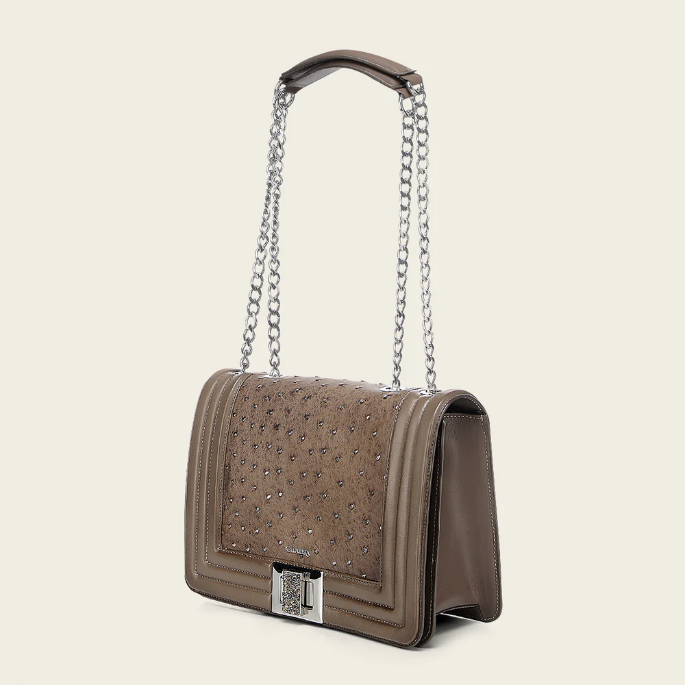 Genuine Ostrich Leather Shoulder Bag for Women 16 Genuine Ostrich Leather Shoulder Bag for Women