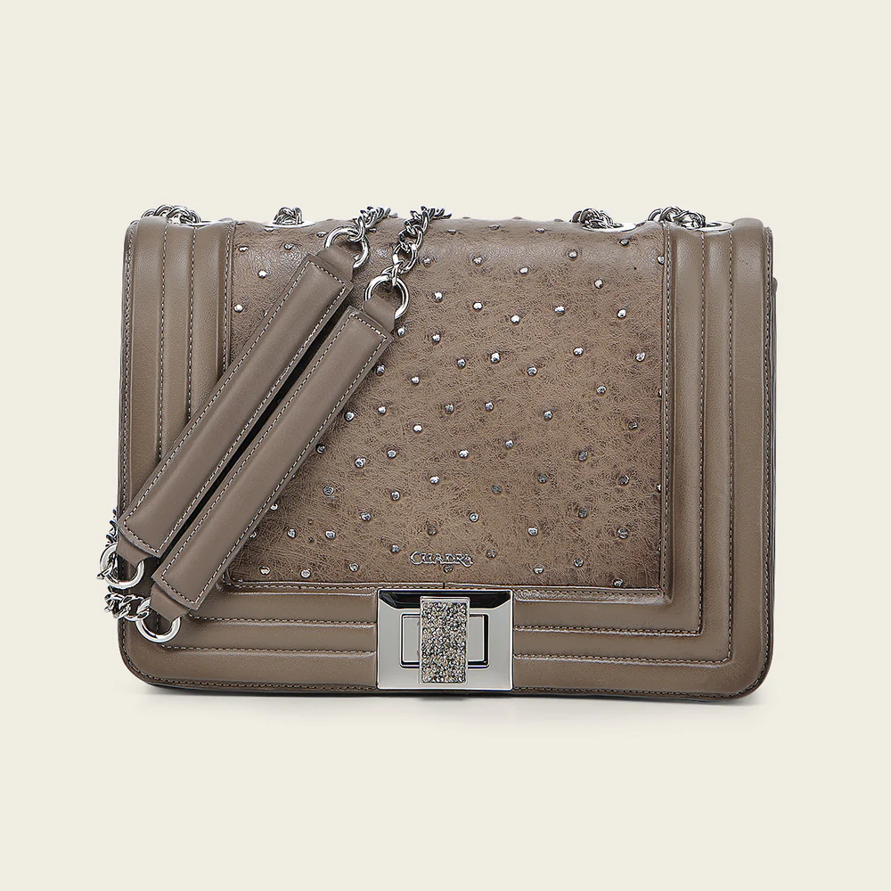 Genuine Ostrich Leather Shoulder Bag for Women