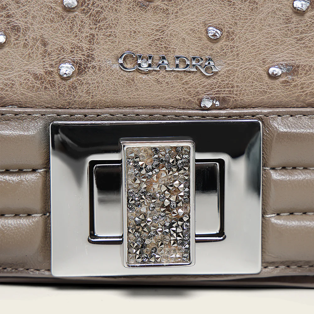 Genuine Ostrich Leather Shoulder Bag for Women 3 Genuine Ostrich Leather Shoulder Bag for Women