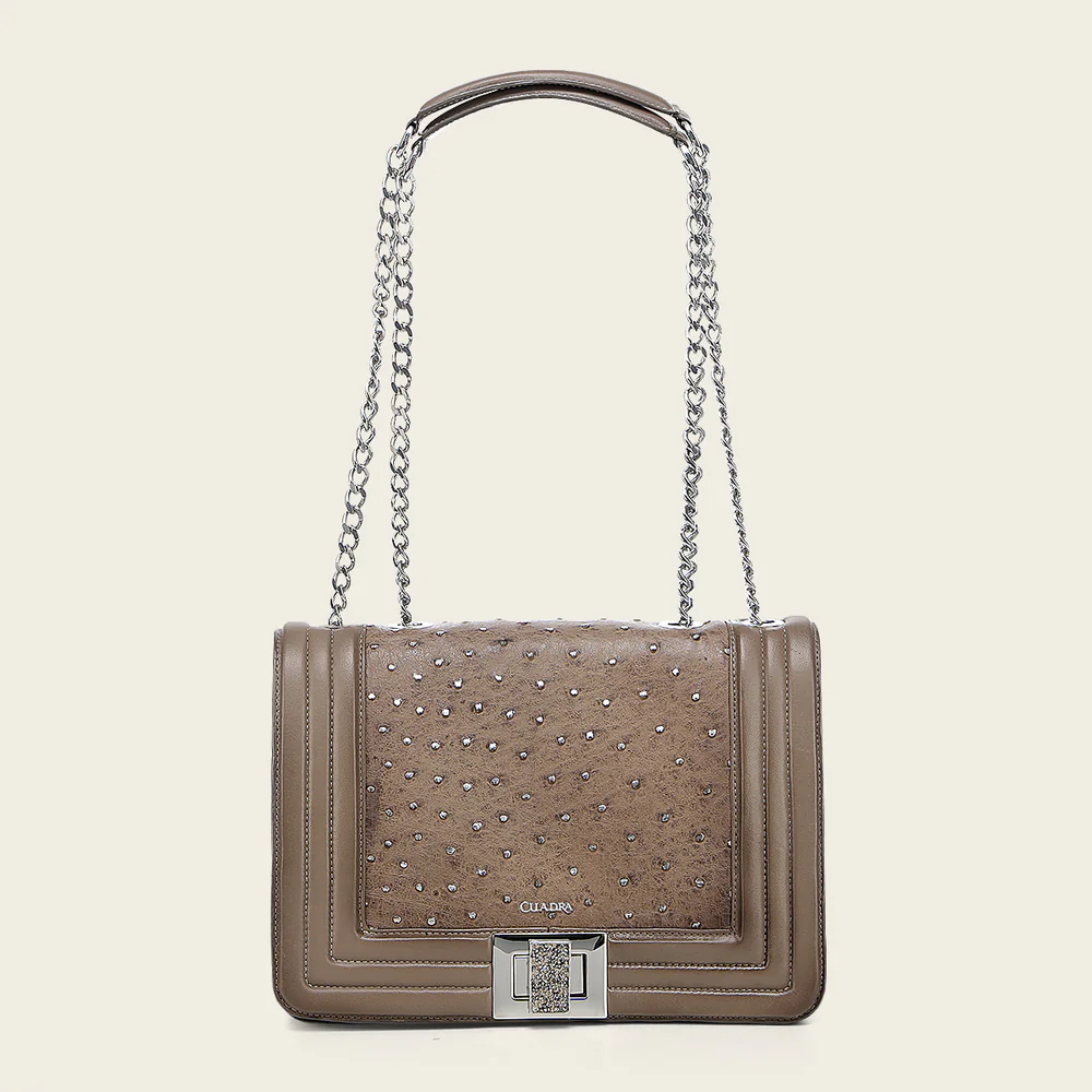 Genuine Ostrich Leather Shoulder Bag for Women 8 Genuine Ostrich Leather Shoulder Bag for Women