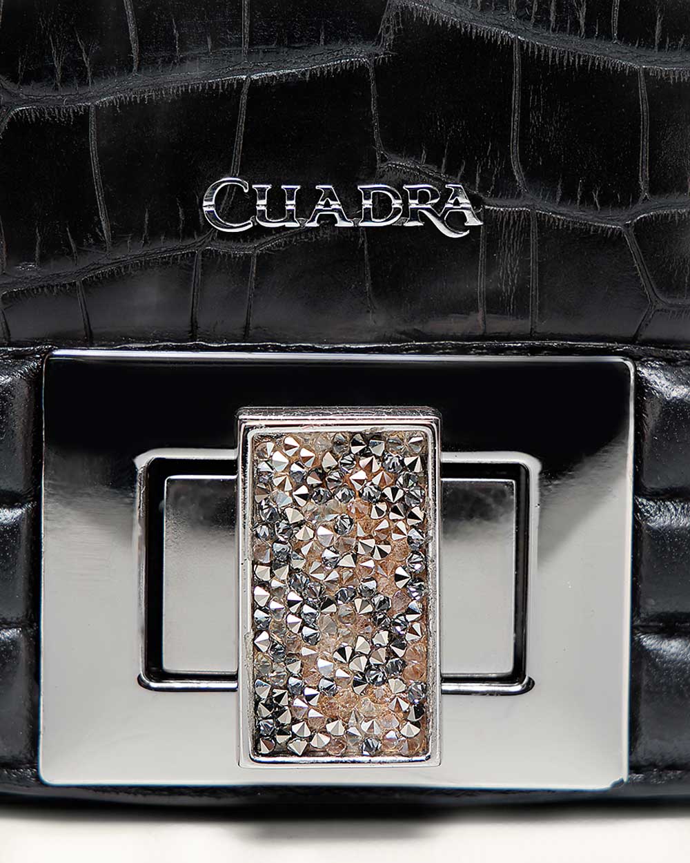 Luxury Women’s Shoulder Bag in Genuine Alligator and Bovine Leather