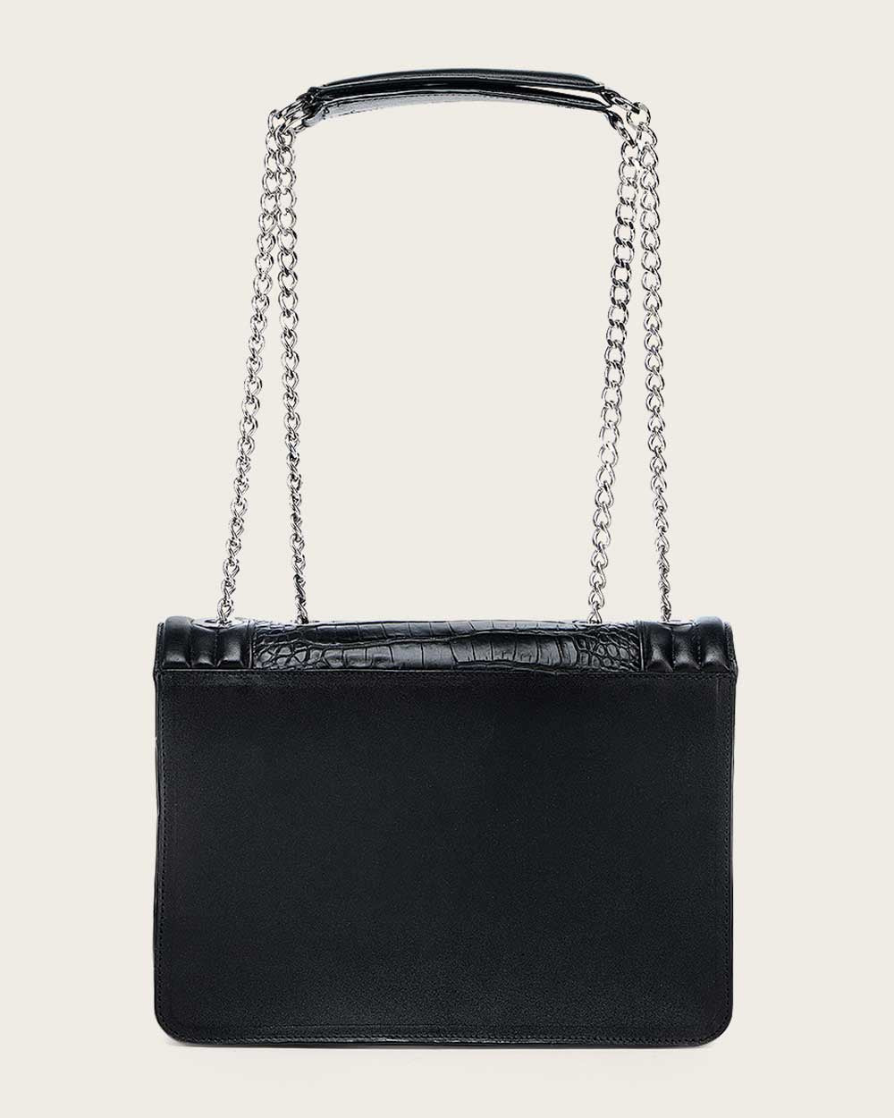 Luxury Women’s Shoulder Bag in Genuine Alligator and Bovine Leather