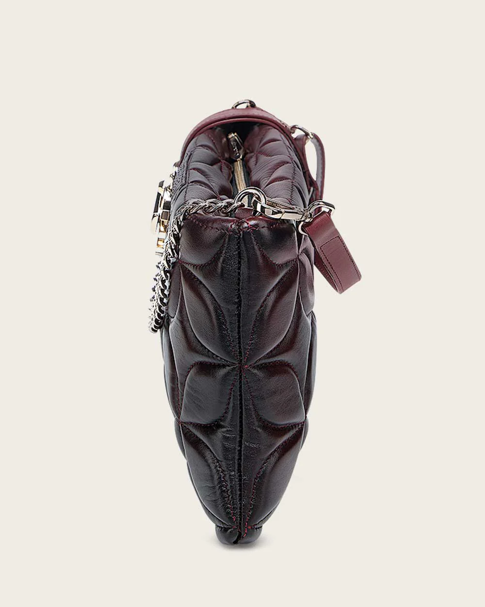 Luxury Shoulder Bag in Genuine Python and Bovine Leather