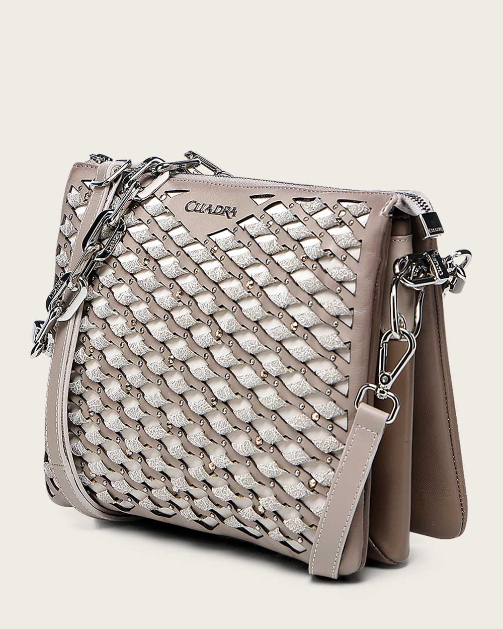 Luxury Beige Shoulder Bag in Genuine Lambskin Leather 5 Luxury Beige Shoulder Bag in Genuine Lambskin Leather