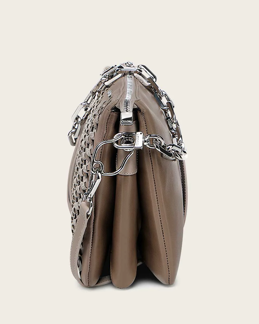 Luxury Beige Shoulder Bag in Genuine Lambskin Leather 6 Luxury Beige Shoulder Bag in Genuine Lambskin Leather