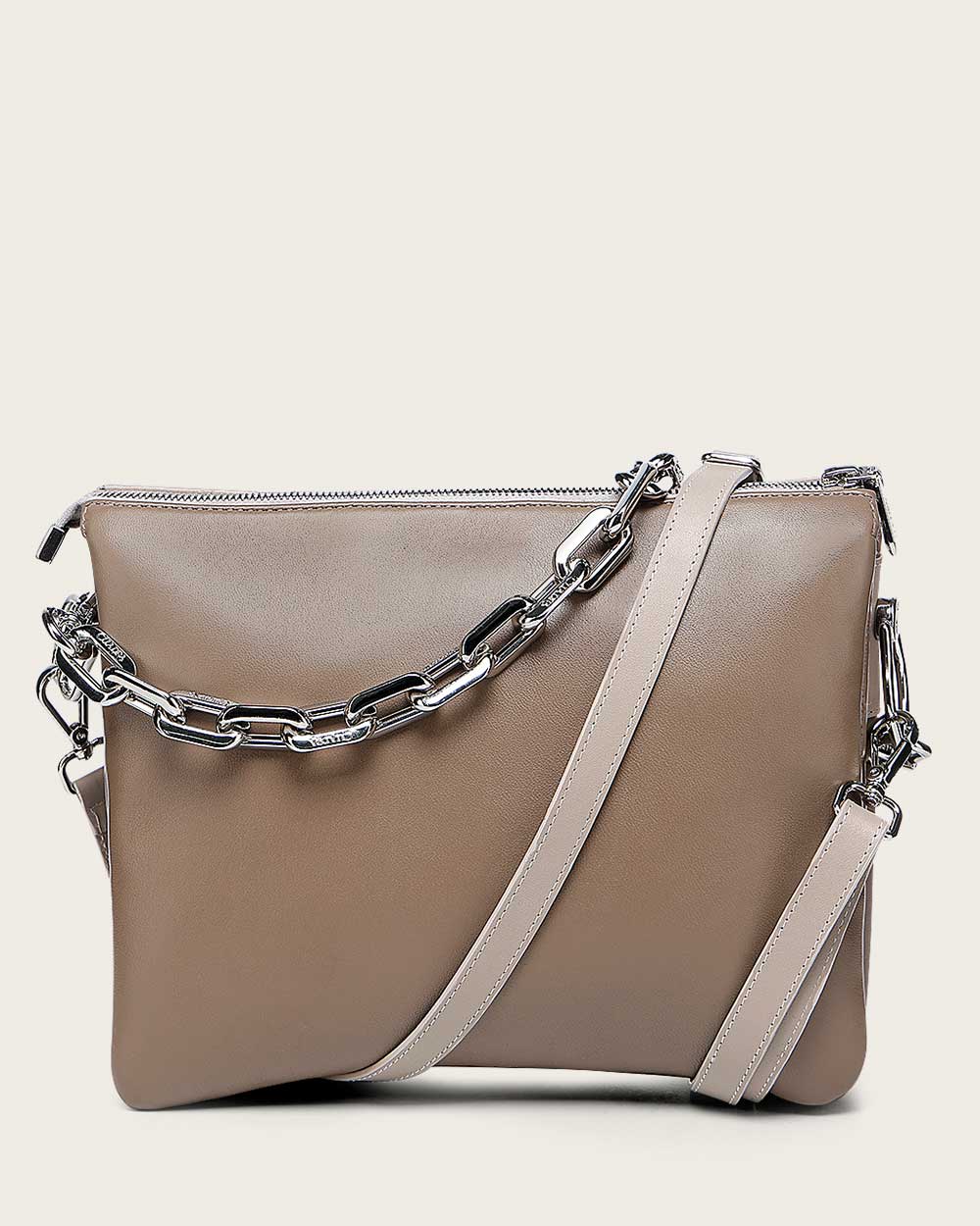 Luxury Beige Shoulder Bag in Genuine Lambskin Leather 7 Luxury Beige Shoulder Bag in Genuine Lambskin Leather