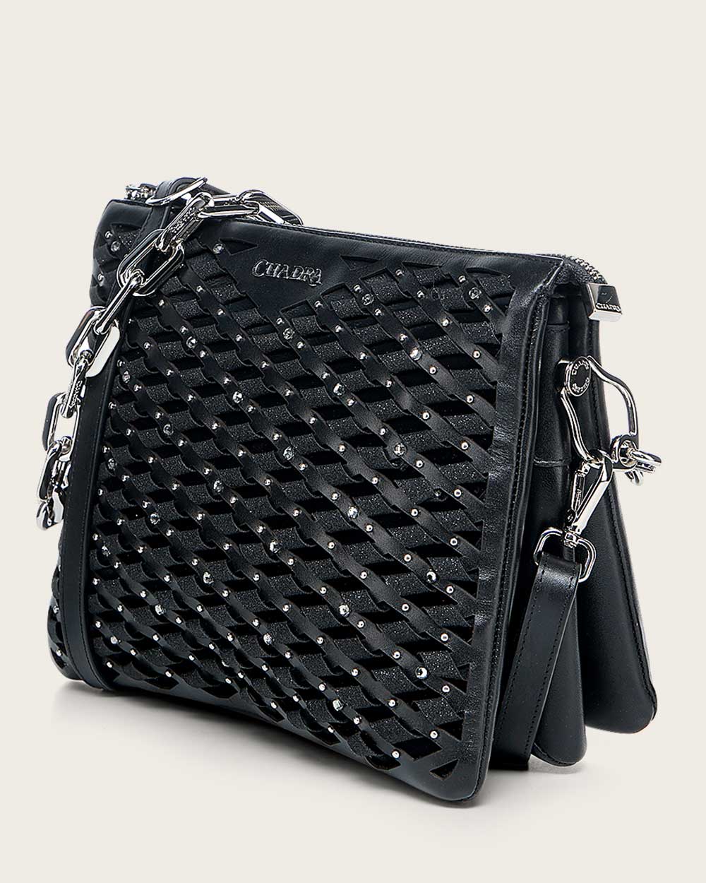 Luxury Black Shoulder Bag in Genuine Lambskin Leather 5 Luxury Black Shoulder Bag in Genuine Lambskin Leather