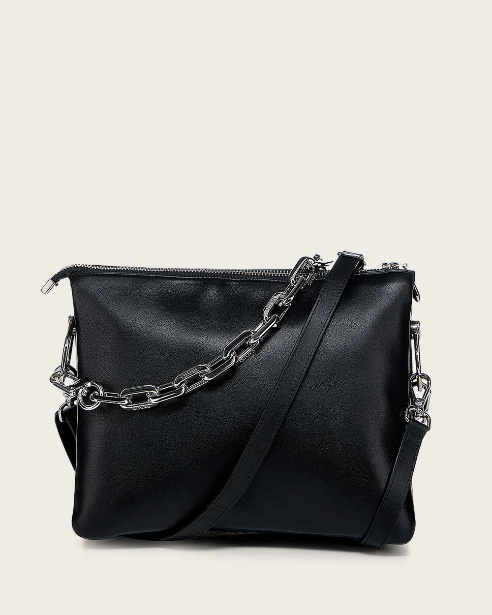 Luxury Black Shoulder Bag in Genuine Lambskin Leather 7 Luxury Black Shoulder Bag in Genuine Lambskin Leather