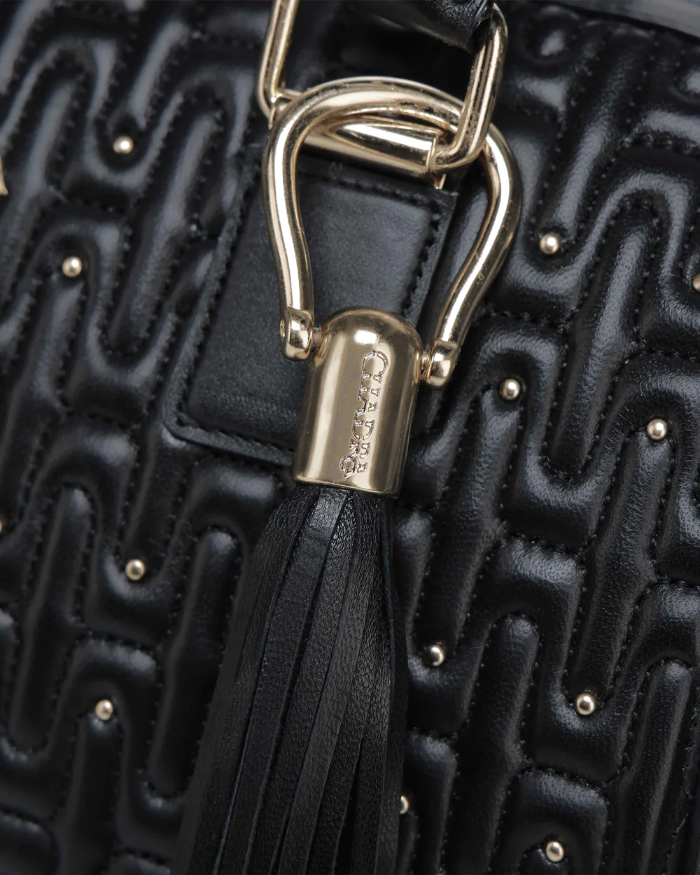 Elegant Women’s Black Handbag in Genuine Lambskin with Crystal Accents 3 Elegant Women’s Black Handbag in Genuine Lambskin with Crystal Accents