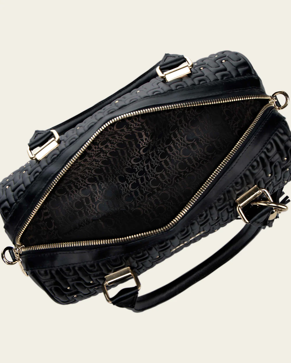 Elegant Women’s Black Handbag in Genuine Lambskin with Crystal Accents 7 Elegant Women’s Black Handbag in Genuine Lambskin with Crystal Accents