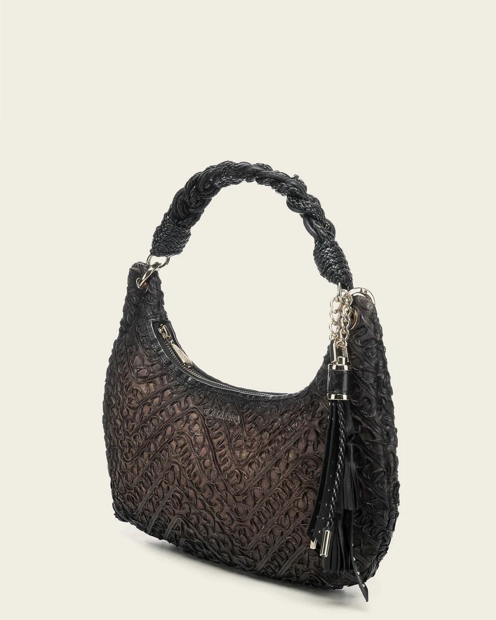 Women’s Genuine Brown Leather Shoulder Bag with Braided Handle & 3D Leather Weave 10 Women’s Genuine Brown Leather Shoulder Bag with Braided Handle & 3D Leather Weave