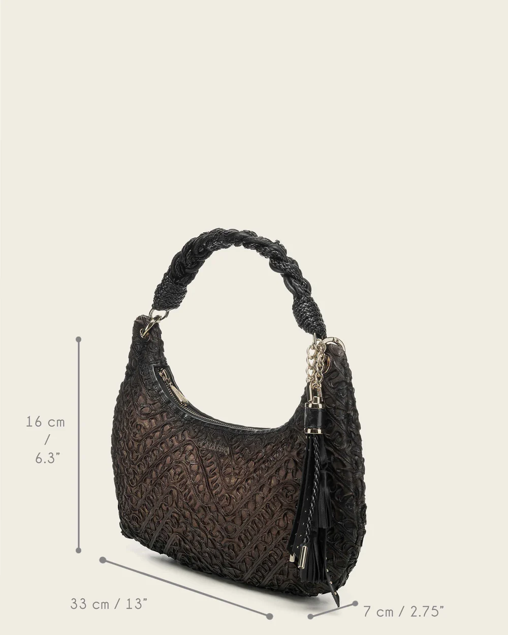 Women’s Genuine Brown Leather Shoulder Bag with Braided Handle & 3D Leather Weave 8 Women’s Genuine Brown Leather Shoulder Bag with Braided Handle & 3D Leather Weave