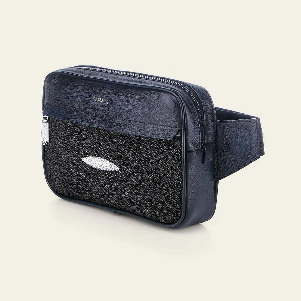 Men’s Black Stingray Leather Crossbody Bag 10 Men’s Black Stingray Leather Crossbody Bag