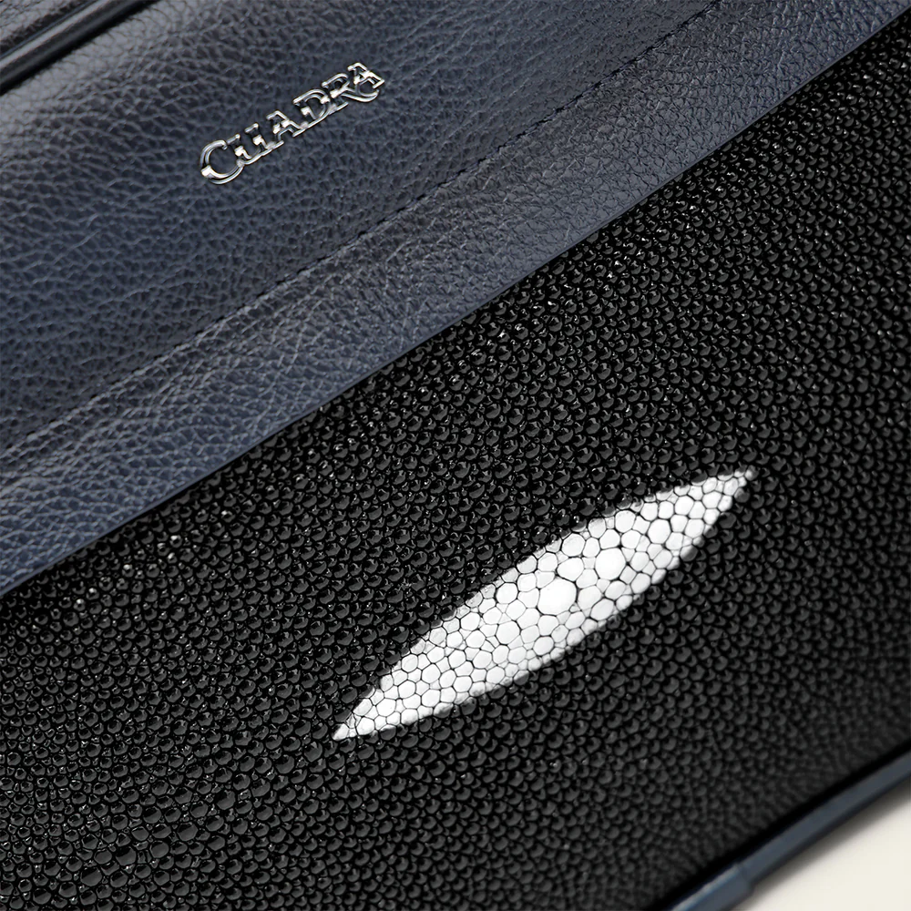 Men’s Black Stingray Leather Crossbody Bag 13 Men’s Black Stingray Leather Crossbody Bag