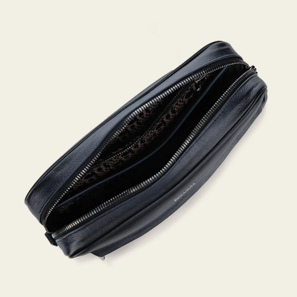 Men’s Black Stingray Leather Crossbody Bag