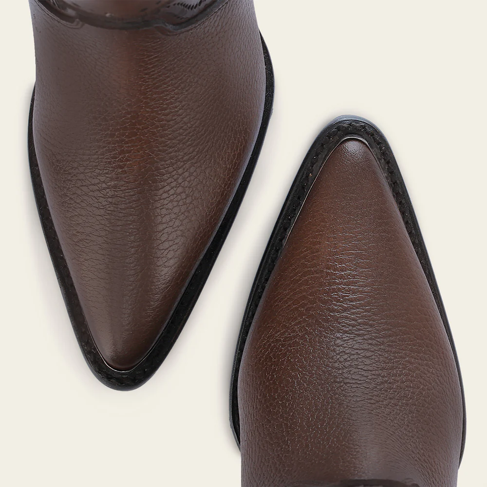 Women's Honey Brown Tall Leather Boots with Embroidered Details 18 Women's Honey Brown Tall Leather Boots with Embroidered Details