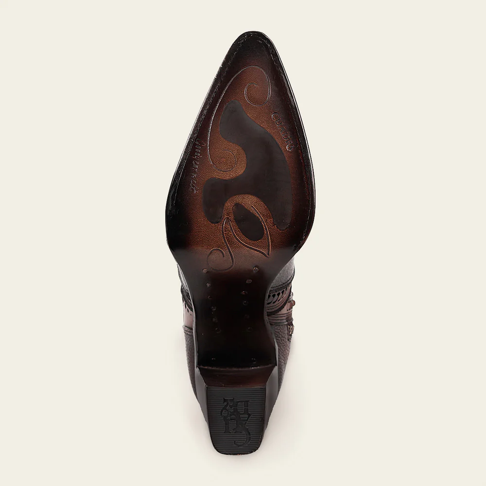 Women's Honey Brown Tall Leather Boots with Embroidered Details 9 Women's Honey Brown Tall Leather Boots with Embroidered Details