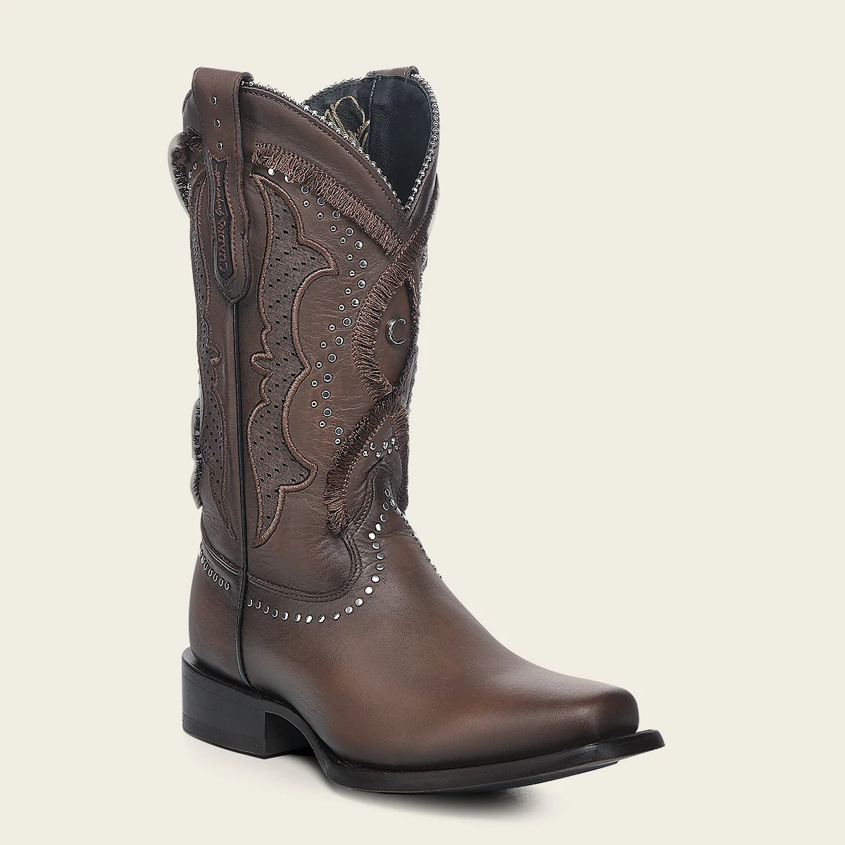 Cuadra Women’s Rodeo Boot in Genuine Honey Leather with Laser Embroidery & Goodyear Welt