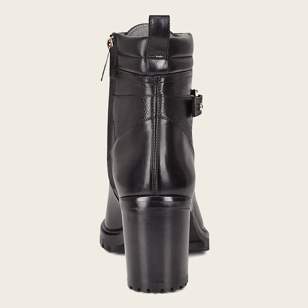 Ankle high heel black bootie