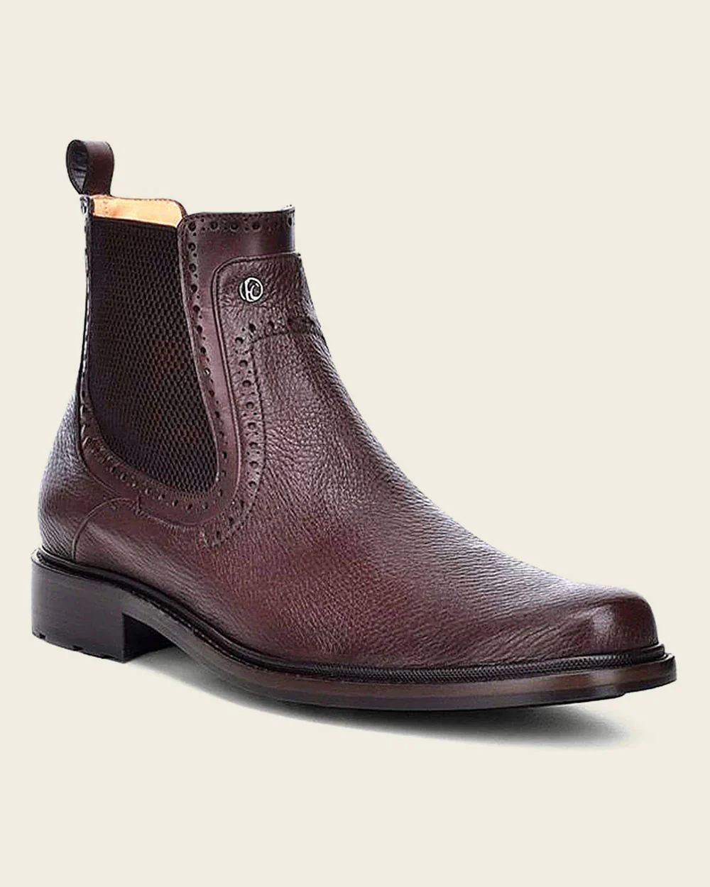 Brown Deer Leather Chelsea Dress Boots.