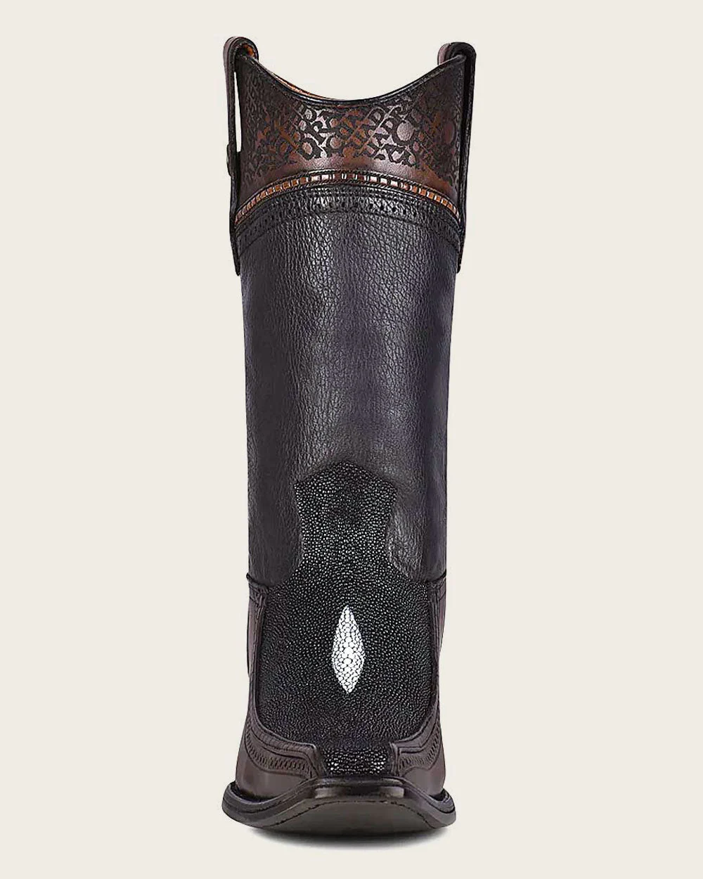 Engraved Black Stingray Western Boots