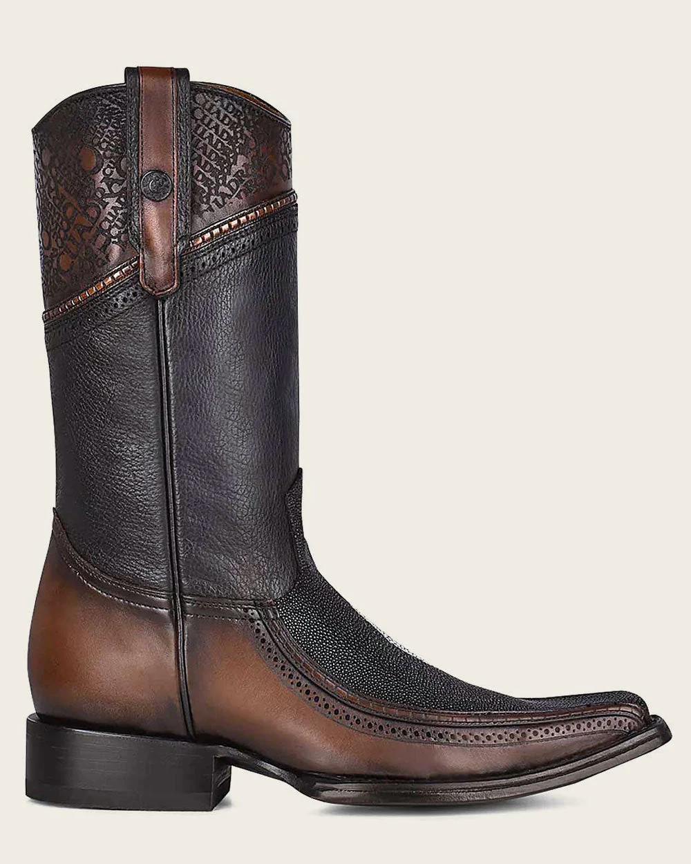 Engraved Black Stingray Western Boots