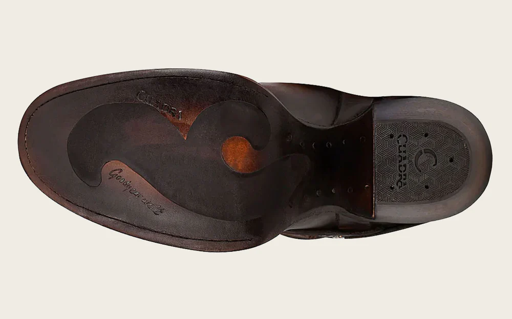 Brown Crystal-Embellished Knee-High Boot