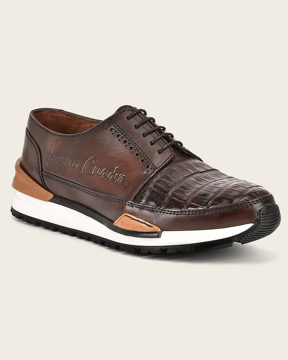 Sneakers brown exotic leather