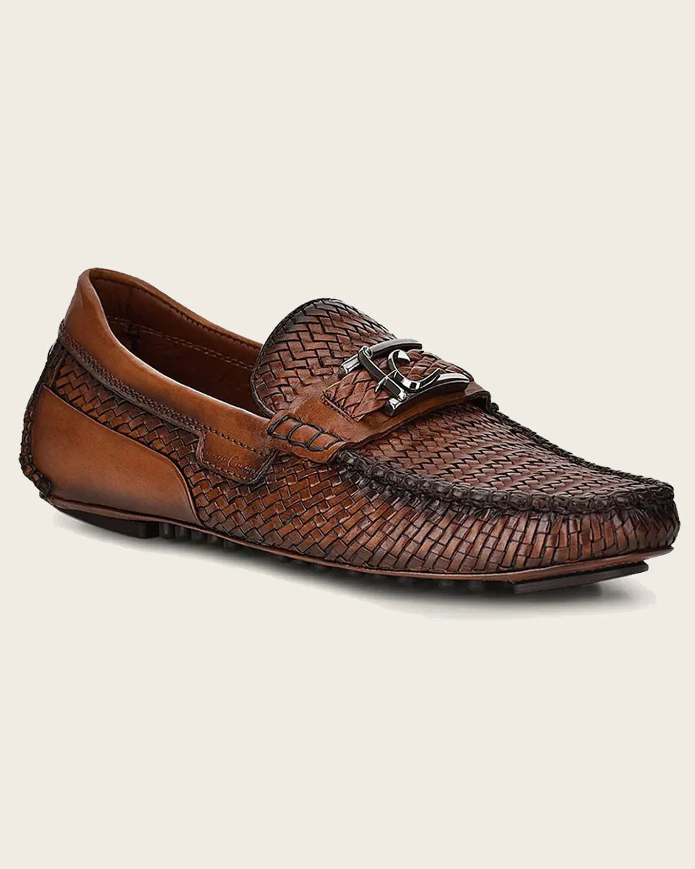 Driver embroidered brown shoe 10 Driver embroidered brown shoe