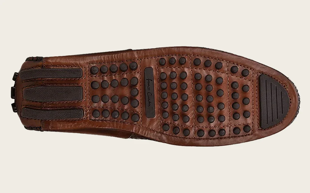 Driver embroidered brown shoe 16 Driver embroidered brown shoe