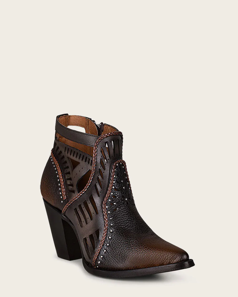Ankle perforated brown bootie 12 Ankle perforated brown bootie