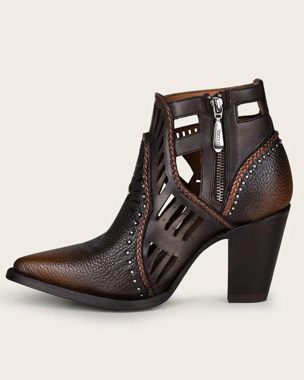 Ankle perforated brown bootie 13 Ankle perforated brown bootie