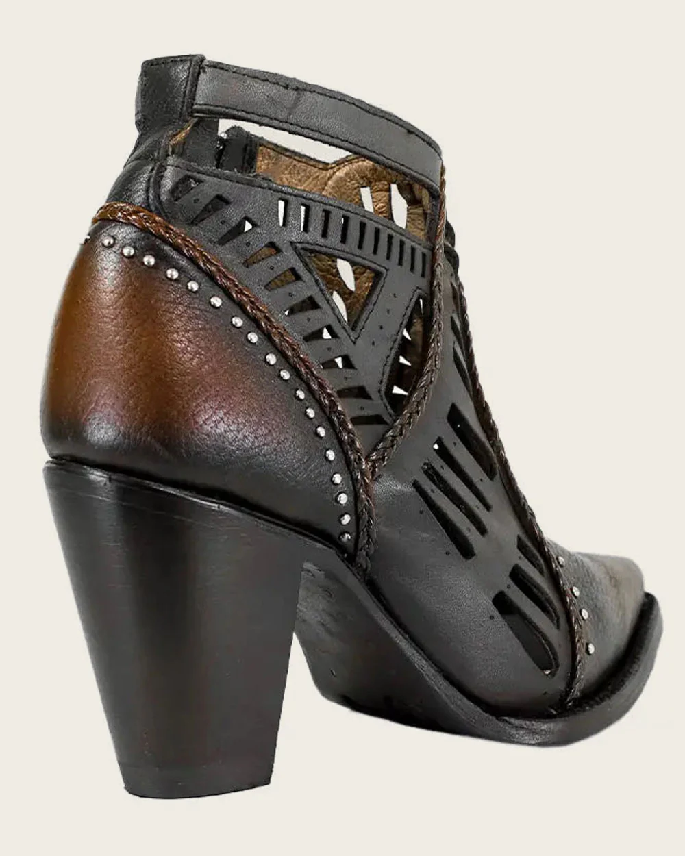 Ankle perforated brown bootie 15 Ankle perforated brown bootie