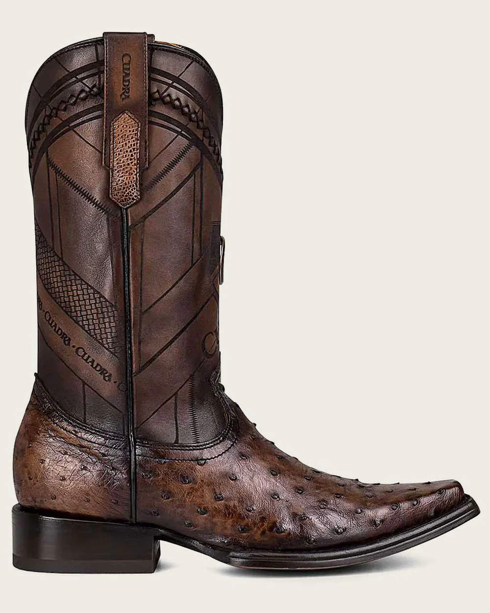 Handcrafted Brown Ostrich Western Boots