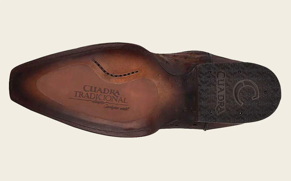 Handcrafted Brown Ostrich Western Boots